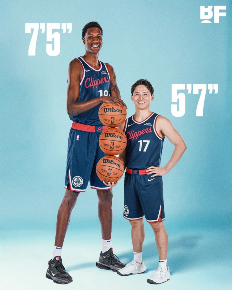 身高差56公分！河村勇辉与夏普同队创NBA现役搭档纪录
