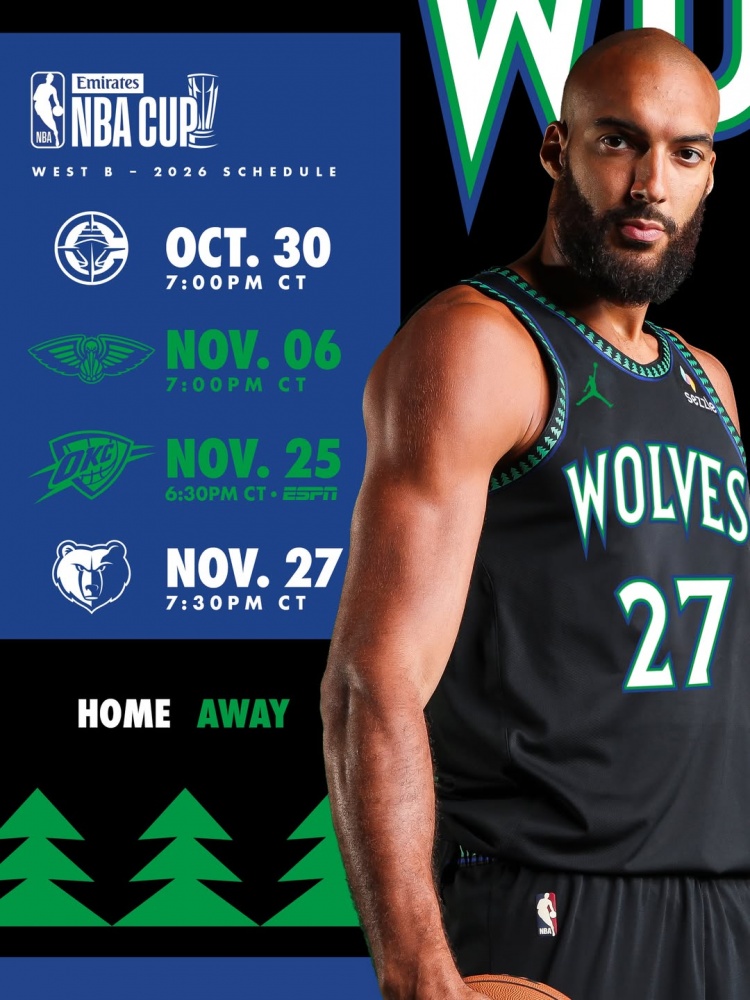 森林狼NBA杯赛程公布 首战快船收官灰熊 森林狼NBA杯赛程公布 首战快船收官灰熊